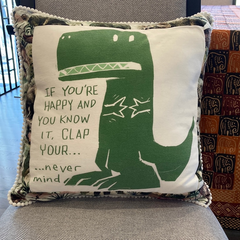 NEW Happy Dinosaur Decorative Pillow